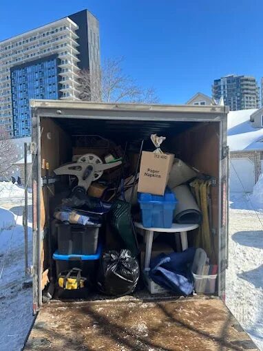 Trailer packed full after a junk removal job